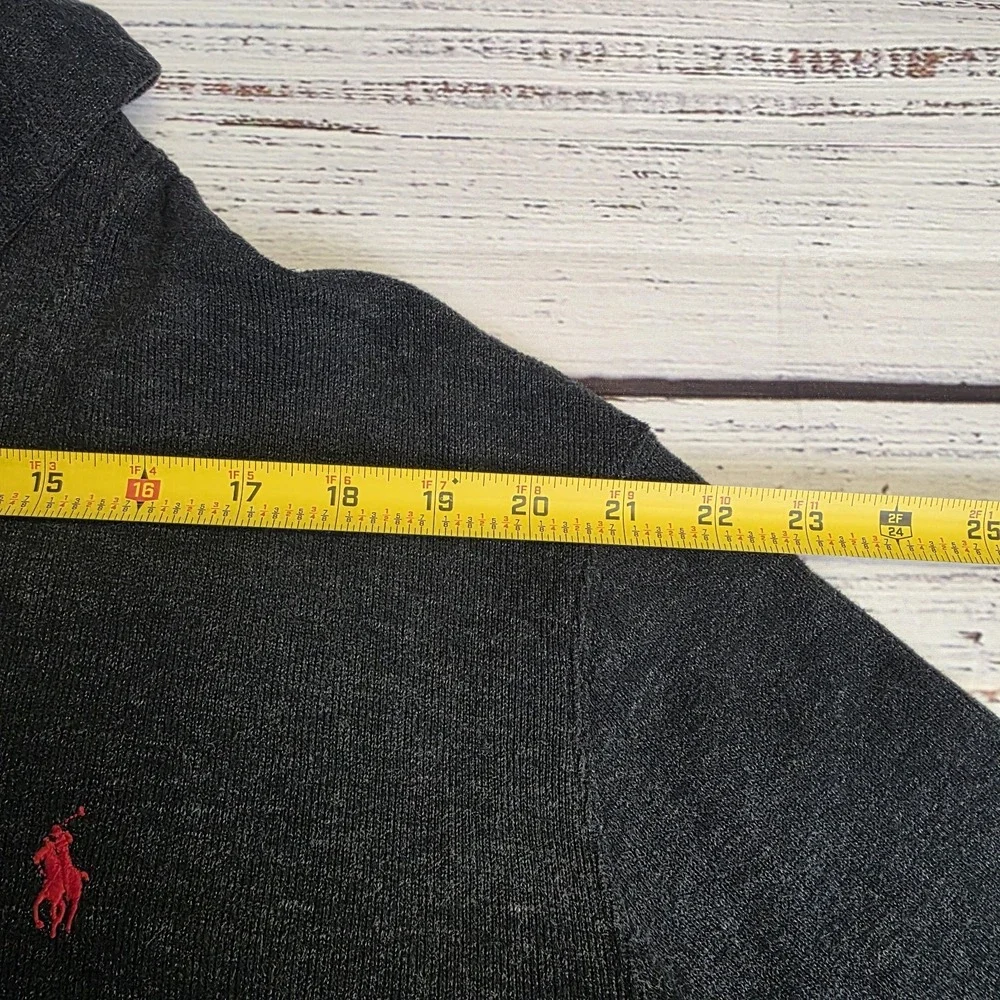 Polo Ralph Lauren Dark Gray Shawl Collar Pullover Sweater Mens‎ XL 100% Cotton
